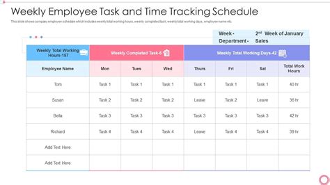 example of weekly work schedule