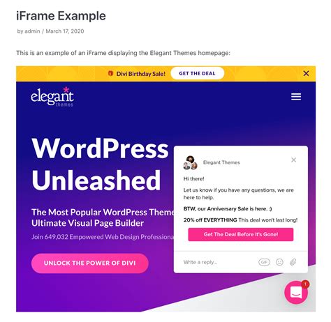 Example Page With Iframe