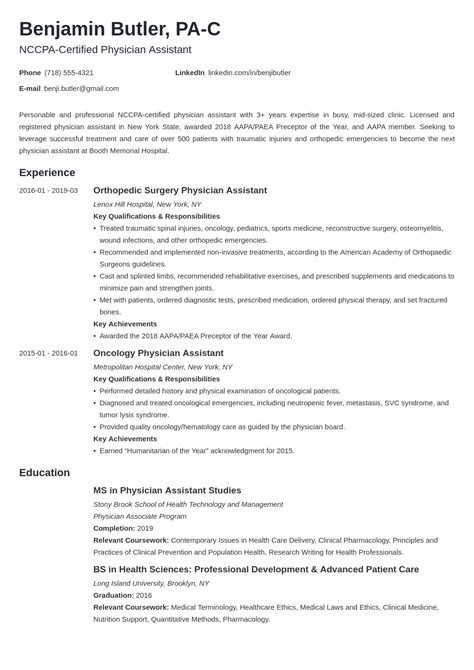 Example Physician Assistant Cv