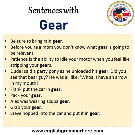 Example Sentence About Gear