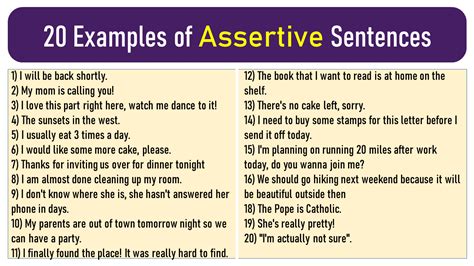 example sentence of assertive