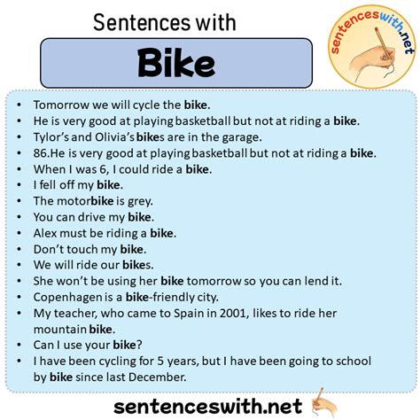 Example Sentence Of Word Bicycle