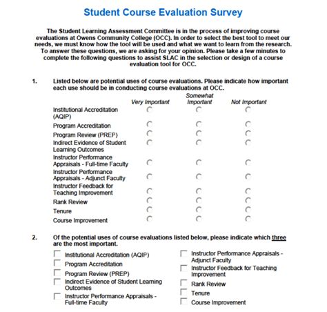 example survey questions for program evaluation