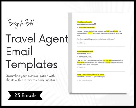 Example Travel Agent Email