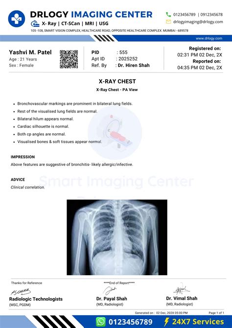 Example X Ray Report