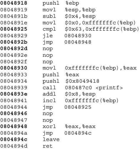 Example X86 Assembly Code