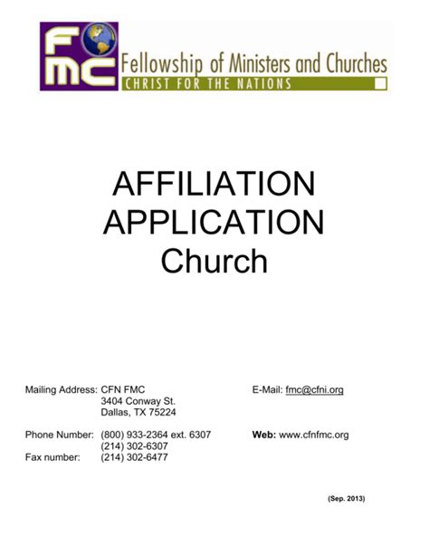 Texas Baptists Affiliation Form