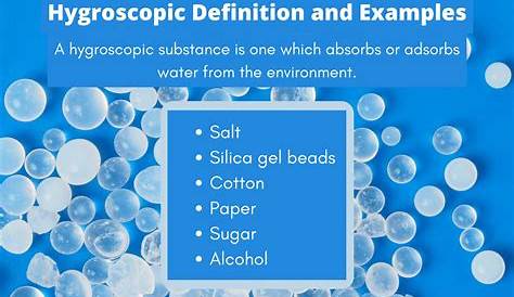 Examples Of Hygroscopic Substances Aggregate Structure Institute For