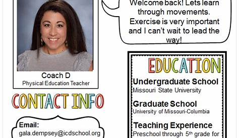 Teacher Bio Template Free One Has A White Background And The Other Has
