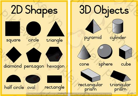 examples of 2d and 3d objects
