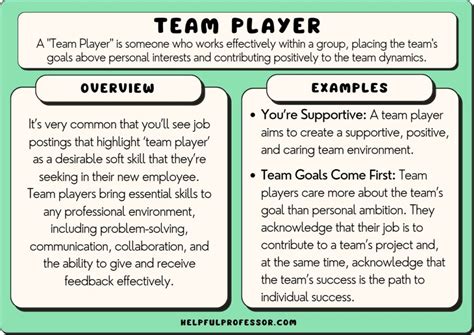 examples of a team player in the workplace