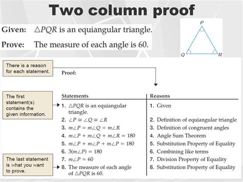 Examples Of A Two Column Proof In Geometry
