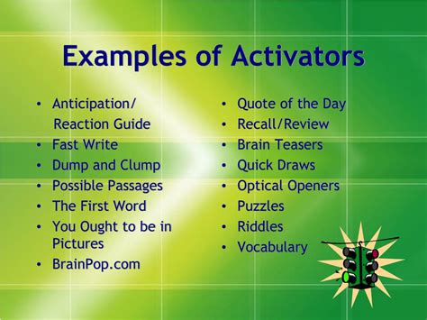 Examples Of Activators
