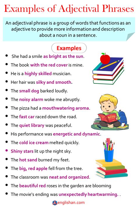 examples of adjectival phrase and their functions