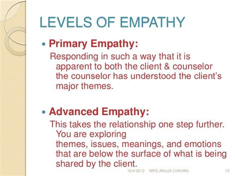 examples of advanced empathy in counselling
