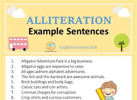 examples of alliteration sentences
