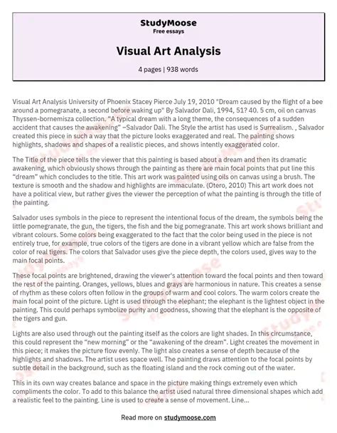 Examples Of Art Analysis