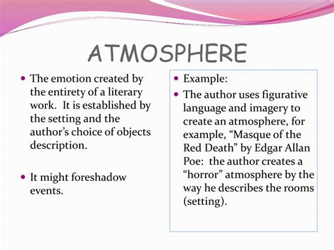 examples of atmosphere in writing