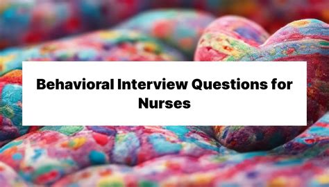examples of behavioral interview questions for nurses