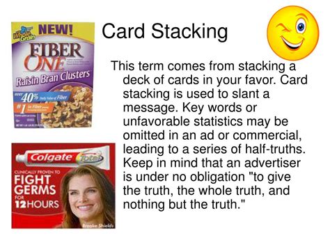Examples Of Card Stacking In Advertising