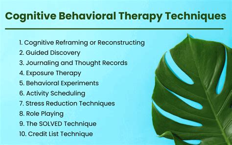 examples of cognitive behavioral therapy techniques