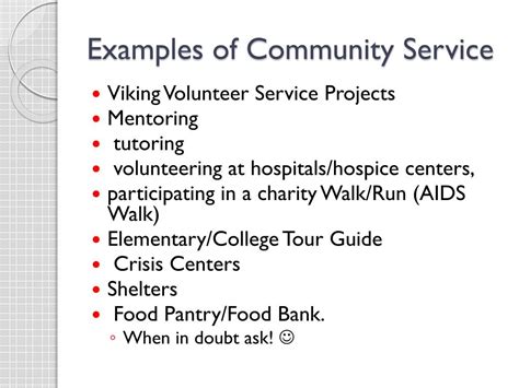 examples of community service