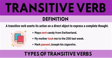 examples of complex transitive verbs in sentences