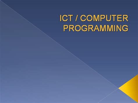 examples of computer programming ict