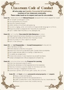 examples of conduct in the classroom
