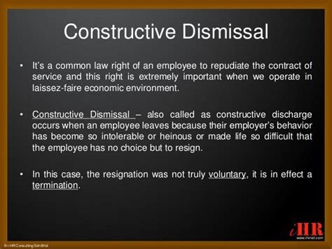 examples of constructive dismissal