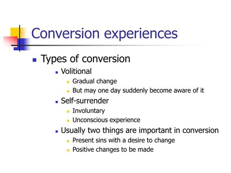 Examples Of Conversion Experiences