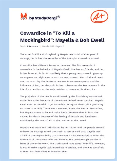 examples of cowardice in to kill a mockingbird
