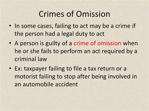 examples of crimes of omission include