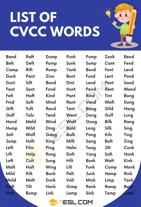 examples of cvcc and ccvc words