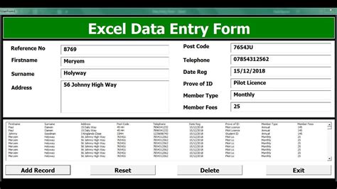examples of data forms