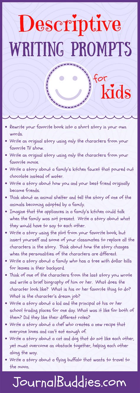 examples of descriptive writing topics