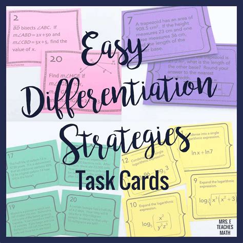 examples of differentiated activities in math