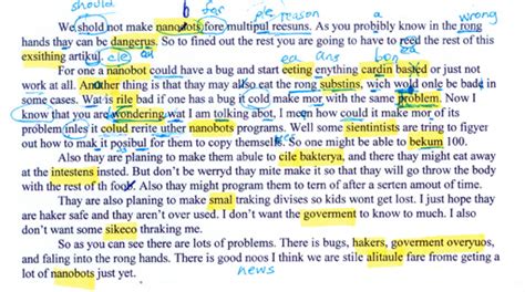 Examples Of Dyslexia Writing