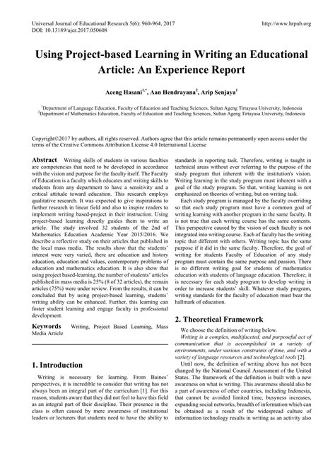examples of educational articles