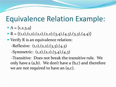 examples of equivalence relation in discrete mathematics
