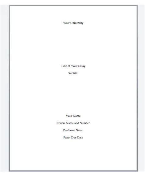 Examples Of Essay Cover Page