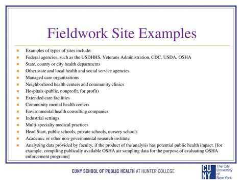 Examples Of Fieldwork