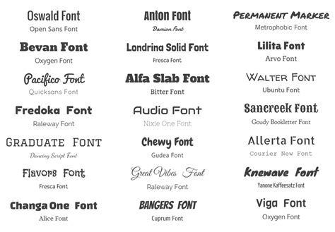 examples of font combinations