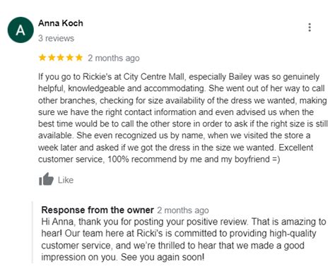 Examples Of Good Customer Reviews