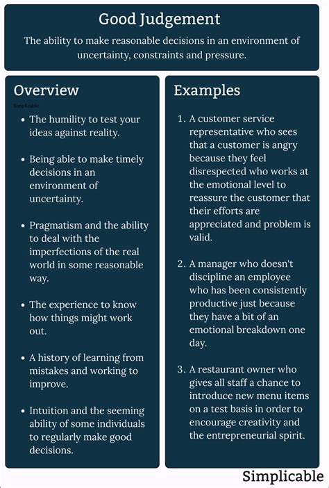 examples of good judgement skills at work interview question