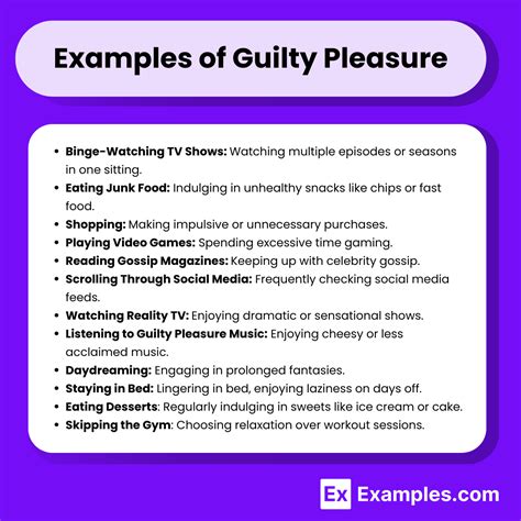 examples of guilty pleasures