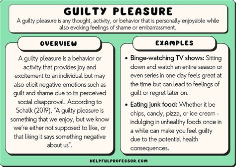 examples of guilty pleasures for guys