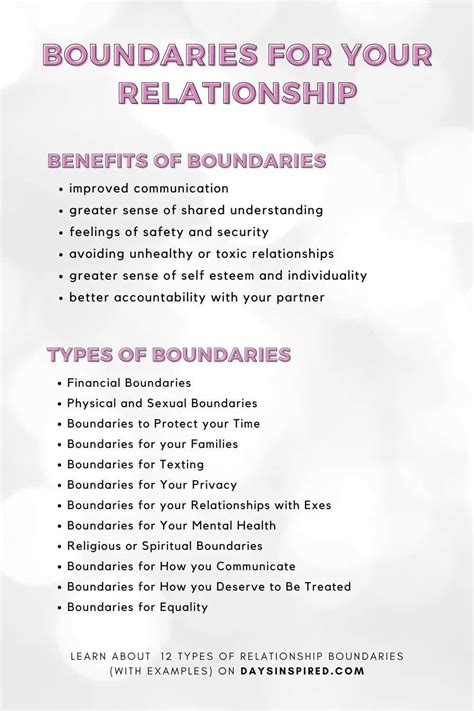 examples of healthy boundaries in a relationship