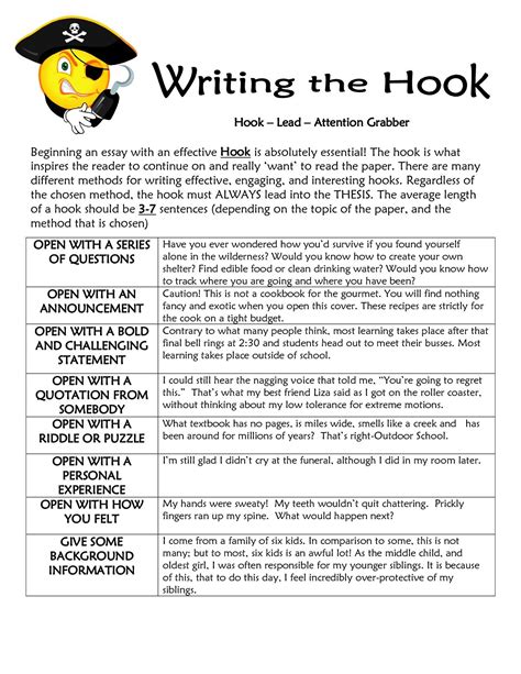 Examples Of Hooks For Informative Essays