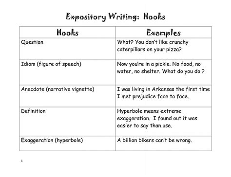Examples Of Hooks In Expository Writing